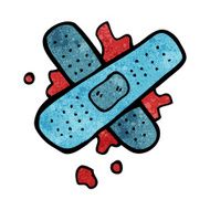cartoon bloody medical plaster N6