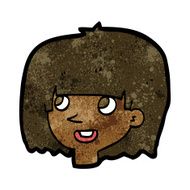 cartoon happy female face N109