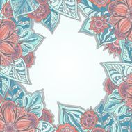 Vector template with flowers and leaves for greeting card invit N2
