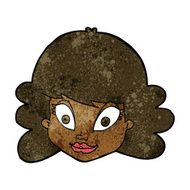 cartoon happy female face N110