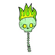 cartoon spooky skull and spine N7