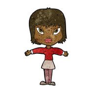 cartoon woman with outstretched arms N7