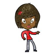 cartoon pretty woman pointing N23