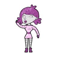 cartoon robot woman waving N12