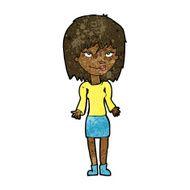 cartoon woman shrugging shoulders N293