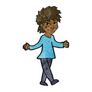 cartoon woman shrugging shoulders N294