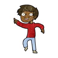 cartoon happy boy pointing N13