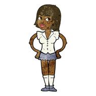 cartoon woman with hands on hips N130