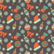 Holiday vintage Christmas seamless pattern