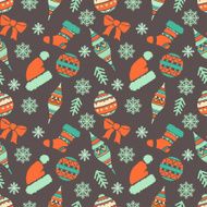 Holiday vintage Christmas seamless pattern