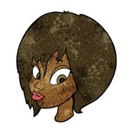 cartoon pretty female face pouting N7
