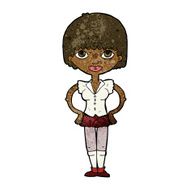 cartoon woman with hands on hips N131