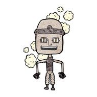 funny cartoon old robot N3