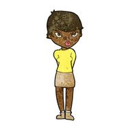 cartoon shy woman N29