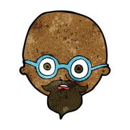 cartoon shocked man with beard N9