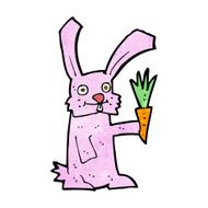 Cartoon Rabbit With Carrot N8