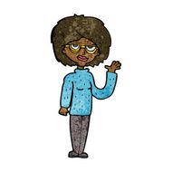 Cartoon Woman Waving N200