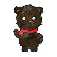cartoon waving black bear cub N19