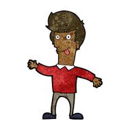 cartoon man sticking out tongue N19