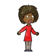 cartoon surprised woman N143