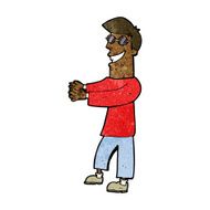 cartoon grinning man wearing glasses N7