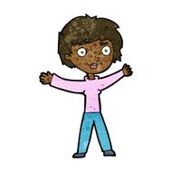 cartoon woman waving arms N13
