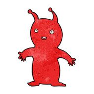 cartoon happy little alien N7