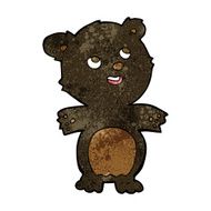 cartoon happy little black bear N6