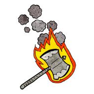 cartoon flaming axe N7