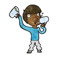 Cartoon Man Drinking Beer N16