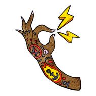 cartoon tattoo arm symbol N3