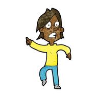 cartoon worried man pointing N19