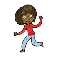 cartoon happy waving girl N6