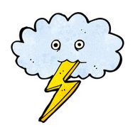 cartoon lightning bolt and cloud N6