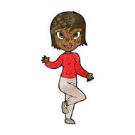 cartoon pretty woman waving N53