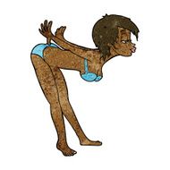 cartoon pin up girl in bikini N5