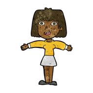 cartoon excited woman N85