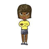 cartoon woman with crossed arms N29