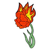 cartoon flaming flower N5