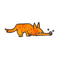 cartoon fox sniffing floor N3