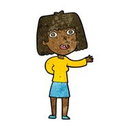 cartoon friendly woman waving N33