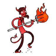 Cartoon Devil With Pitchfork N19
