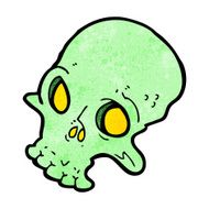cartoon spooky skull N110