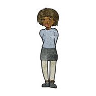 cartoon shy woman N30