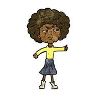 cartoon annoyed old woman N13