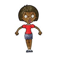 cartoon confused woman shrugging shoulders N6