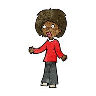 cartoon surprised woman N144