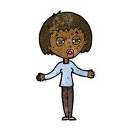 cartoon suspicious woman N12