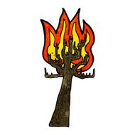 Cartoon Tree On Fire N8