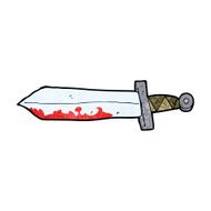 cartoon bloody sword N17